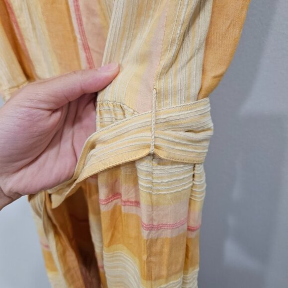 L*Space Clara Plunging Yellow Stripe Sleeveless Double M Slit Maxi Dress‎ Medium - Picture 6 of 11